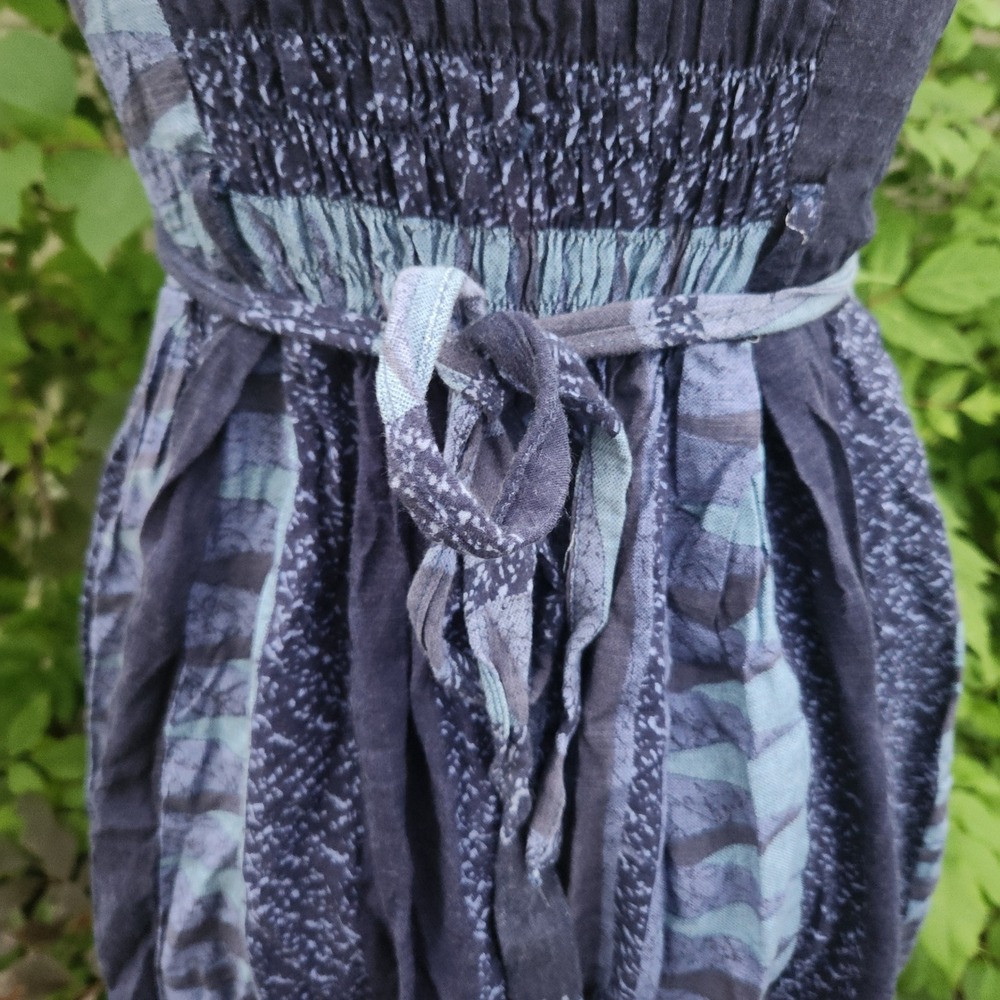 Handmade‎ 90s Vintage S/M Patchwork style Sleeveless Casual Summer Sundress - Picture 11 of 12